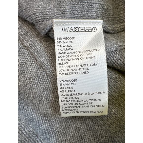 Anthropologie Arsenau Sweater Dress Gray Yellow Ribbed Knit Bell Sleeve Size XS - Picture 8 of 8